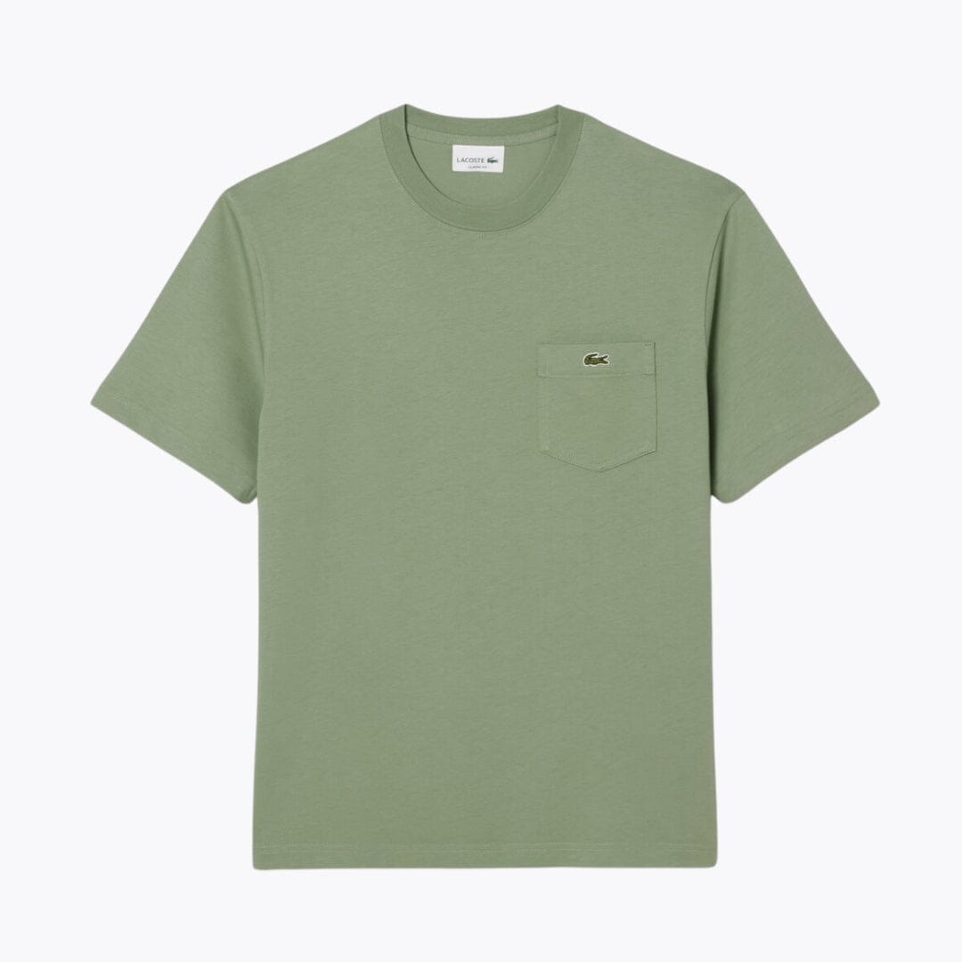 LC Cotton T-shirt with Breast Pocket Lacoste Adelstein Green S 
