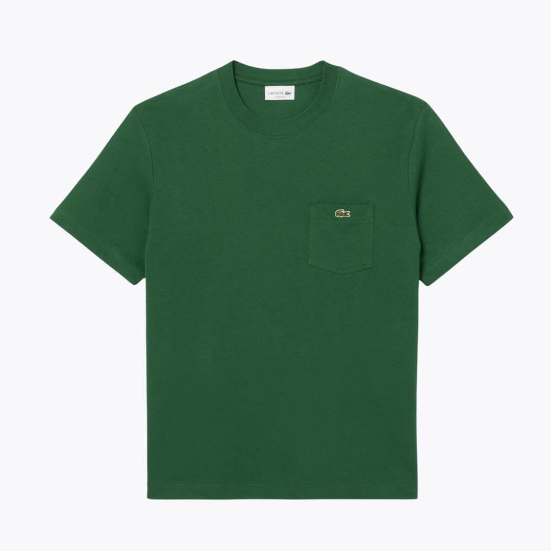 LC Cotton T-shirt with Breast Pocket Lacoste Adelstein Pine green S 