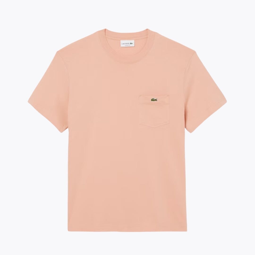 LC Cotton T-shirt with Breast Pocket Lacoste Adelstein Pinkish beige S 
