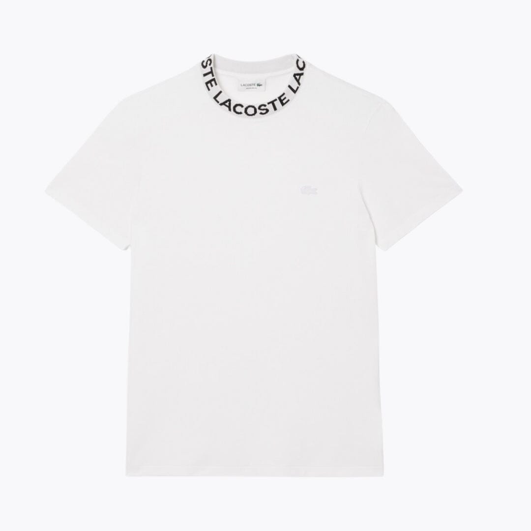 LC Jacquard Branded Piqué T-shirt Lacoste Adelstein White S 