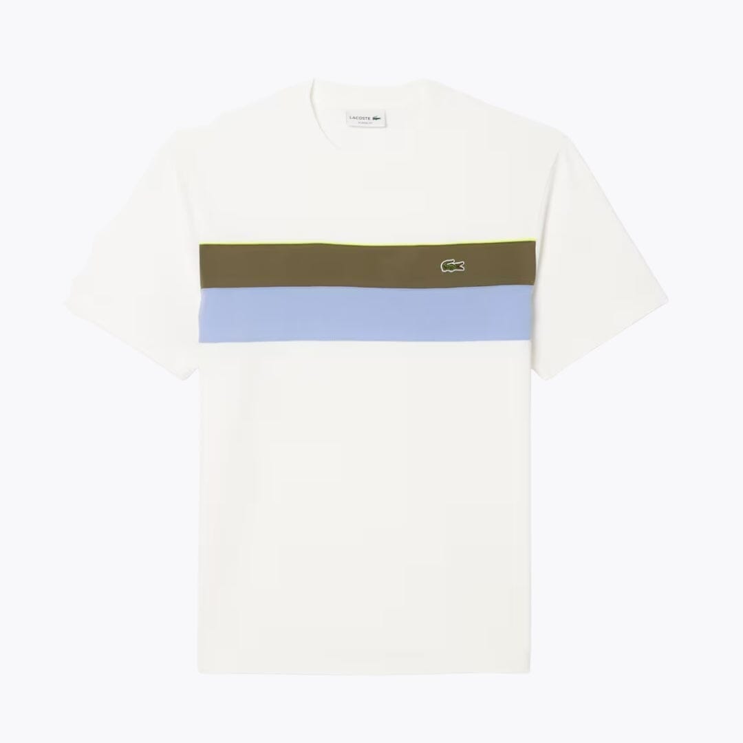 LC Jersey Colour-Block T-shirt Lacoste Adelstein White / khaki green / purple S 