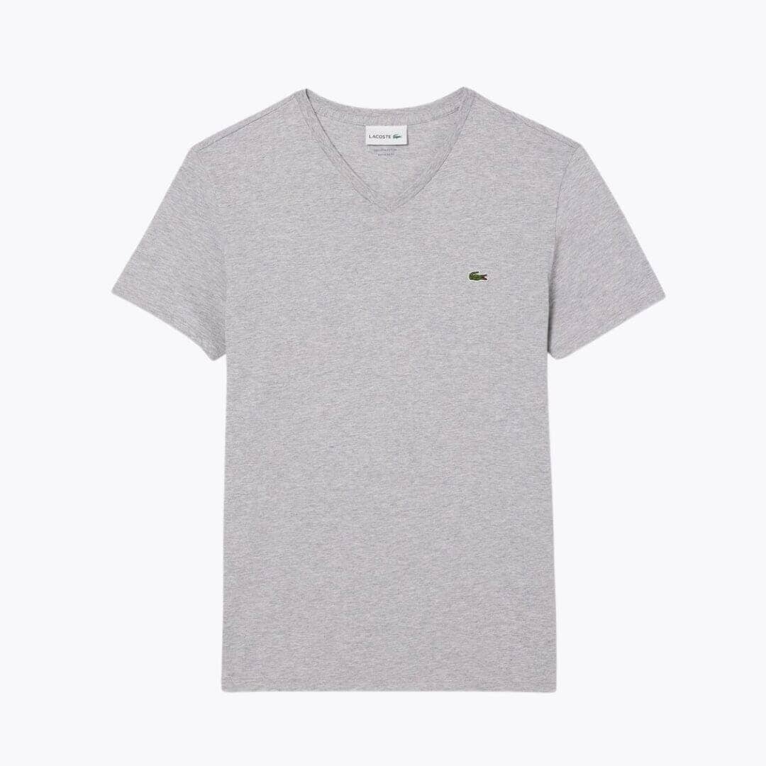 LC Lightweight Cotton Pima V Neck T-shirt Lacoste Adelstein Light grey S 