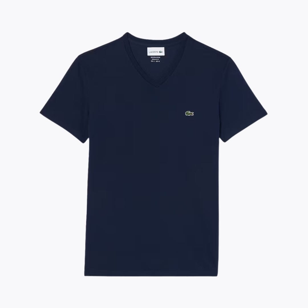 LC Lightweight Cotton Pima V Neck T-shirt Lacoste Adelstein Midnight blue S 