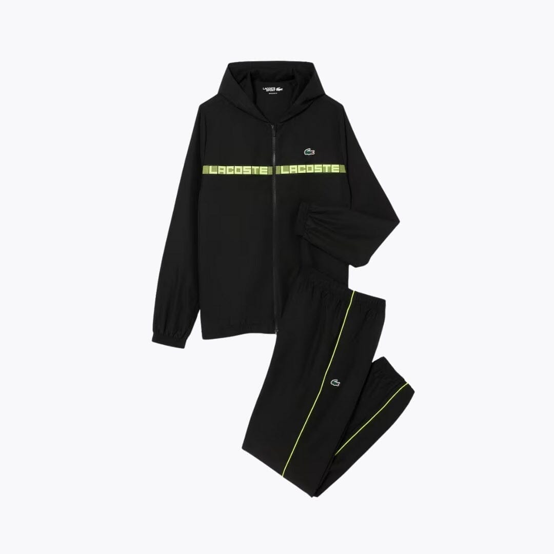 LC Logo Stripe Tennis Tracksuit Lacoste Adelstein Black S 