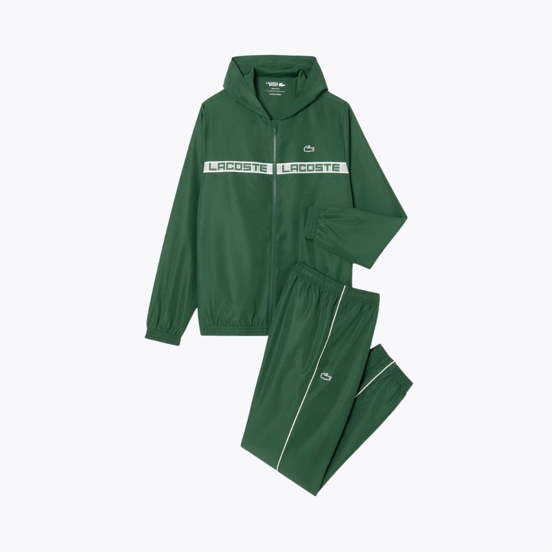 LC Logo Stripe Tennis Tracksuit Lacoste Adelstein Green S 