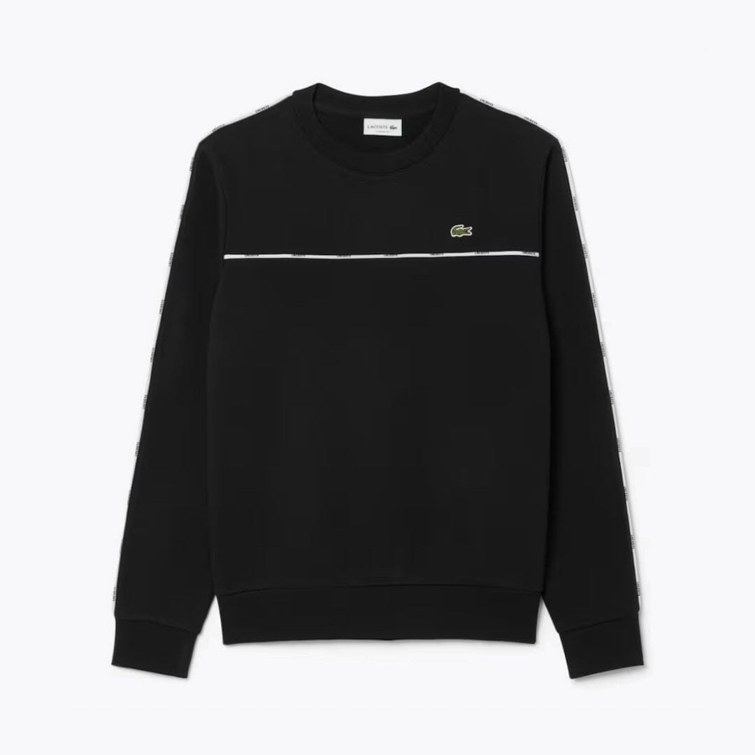 LC Logo Trim Fleece Sweatshirt Lacoste Adelstein Black S 