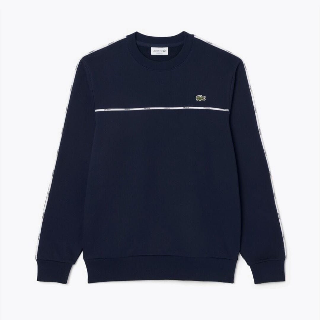 LC Logo Trim Fleece Sweatshirt Lacoste Adelstein Blue S 