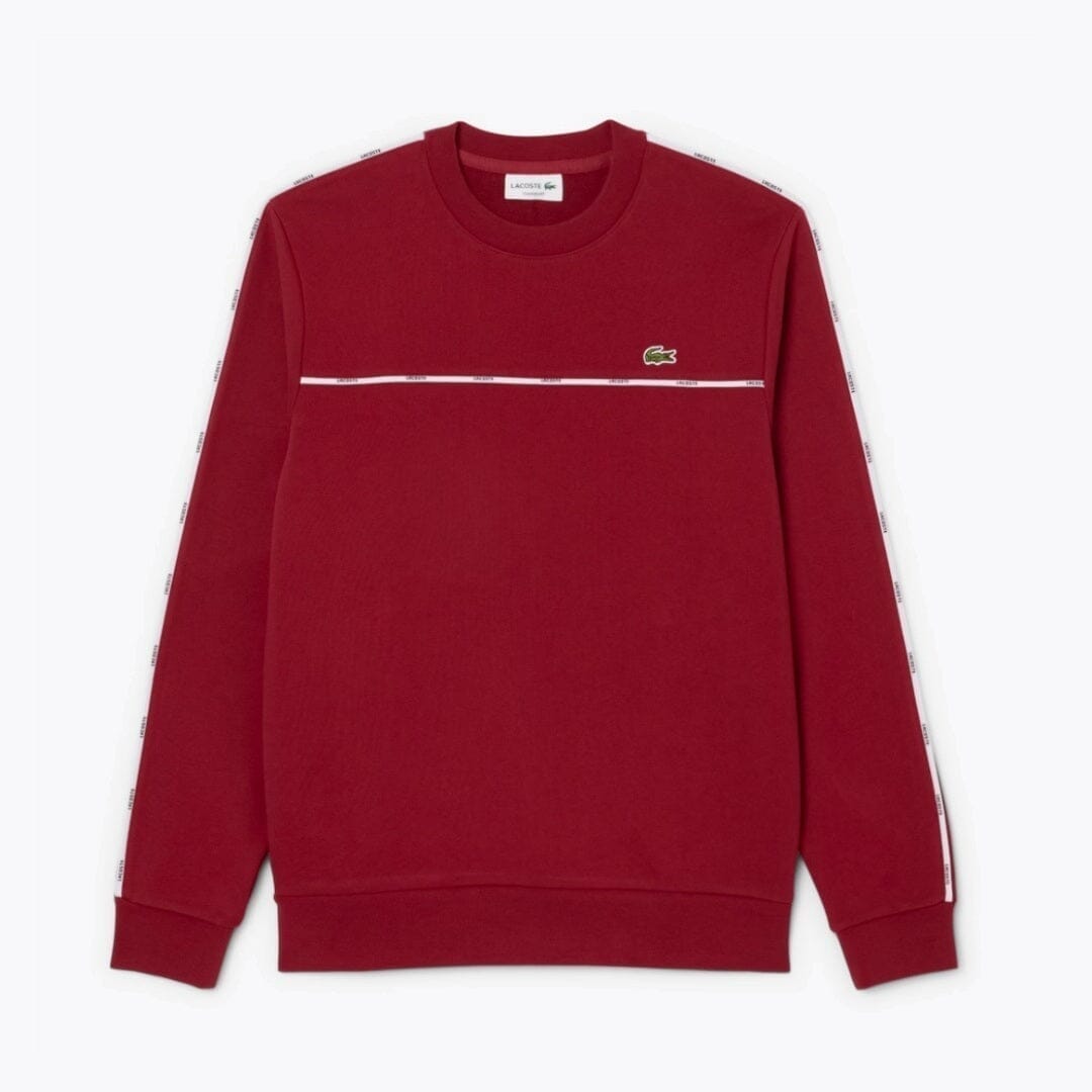 LC Logo Trim Fleece Sweatshirt Lacoste Adelstein Red S 
