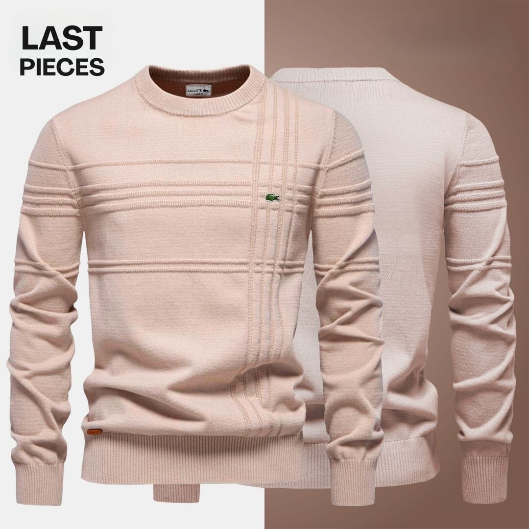 LC Men's Textured Sweater (Clearance) Lacoste Adelstein Beige S 