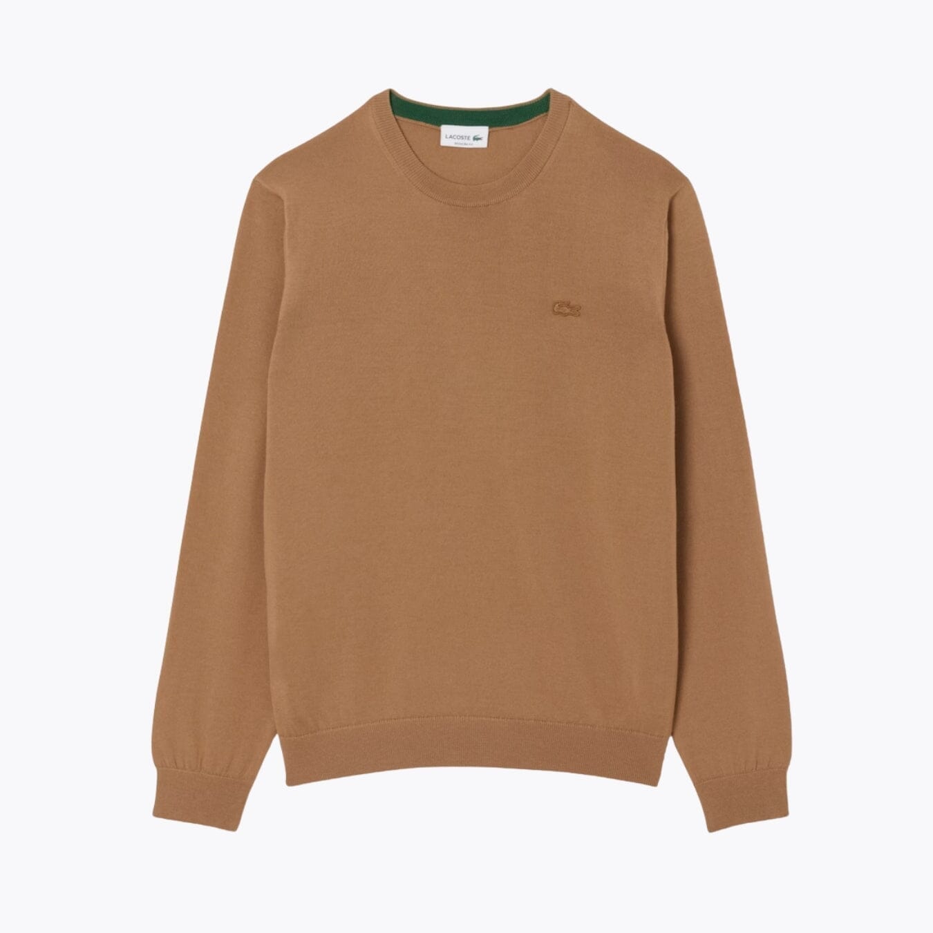LC Merino Wool Crew Neck Sweater Lacoste Adelstein Brown S 