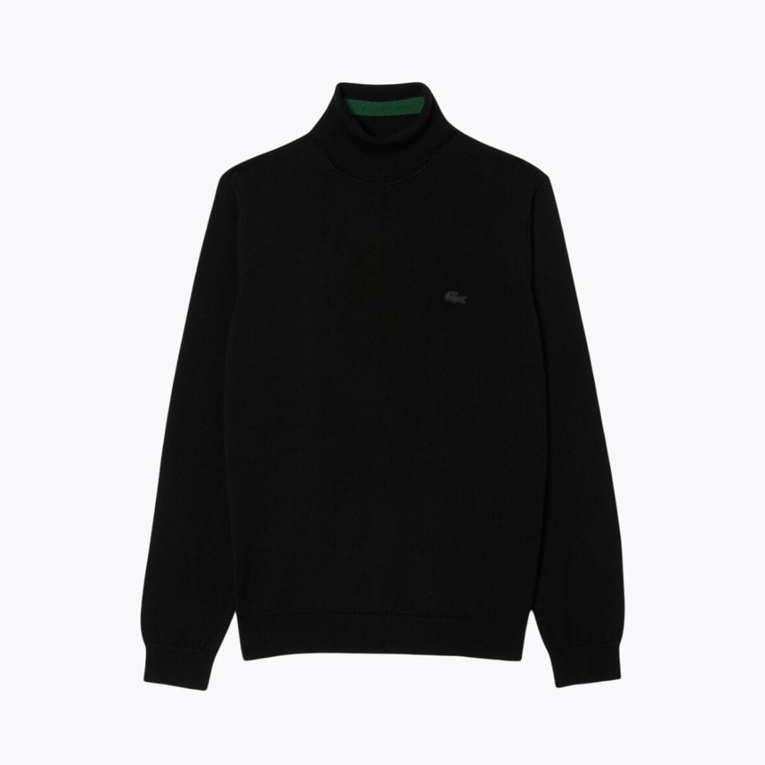 LC Merino Wool Roll Neck Sweater Lacoste Adelstein Black S 