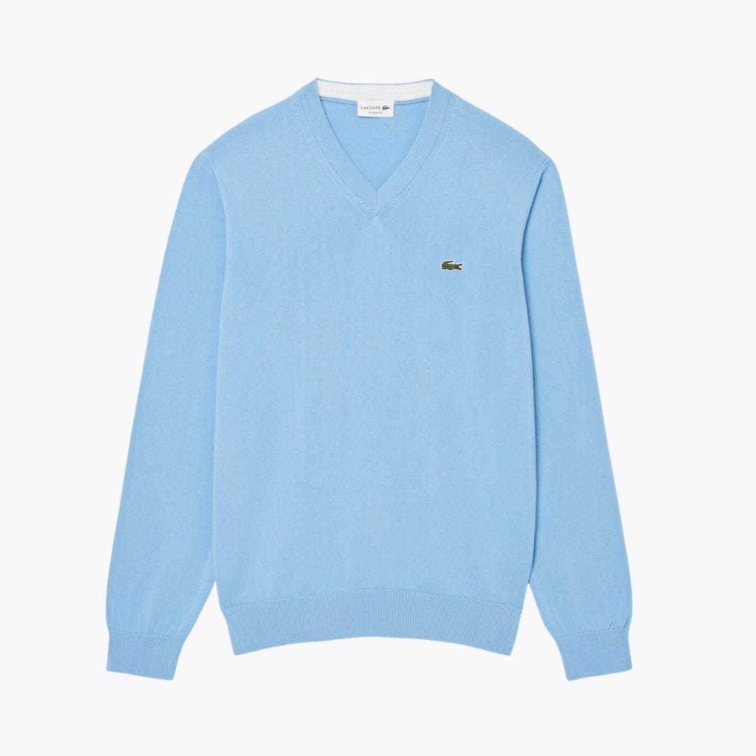 LC Monochrome Cotton V-neck Sweater Lacoste Adelstein Pale blue S 