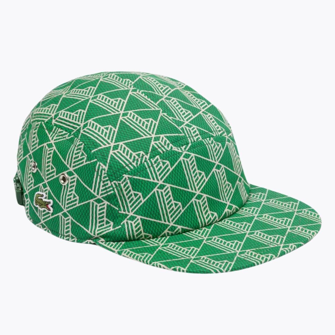 LC Printed Twill Jockey Cap Lacoste Adelstein Green / beige 