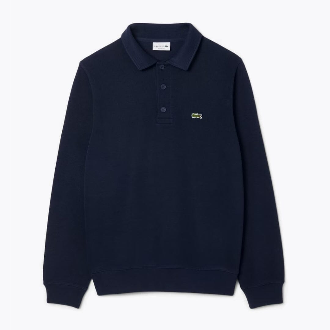 LC Ribbed Cotton Polo Collar Sweatshirt Lacoste Adelstein Blue S 