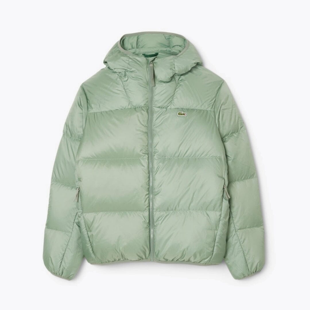 LC Short Water-Repellent Hooded Puffed Jacket Lacoste Adelstein Green S 
