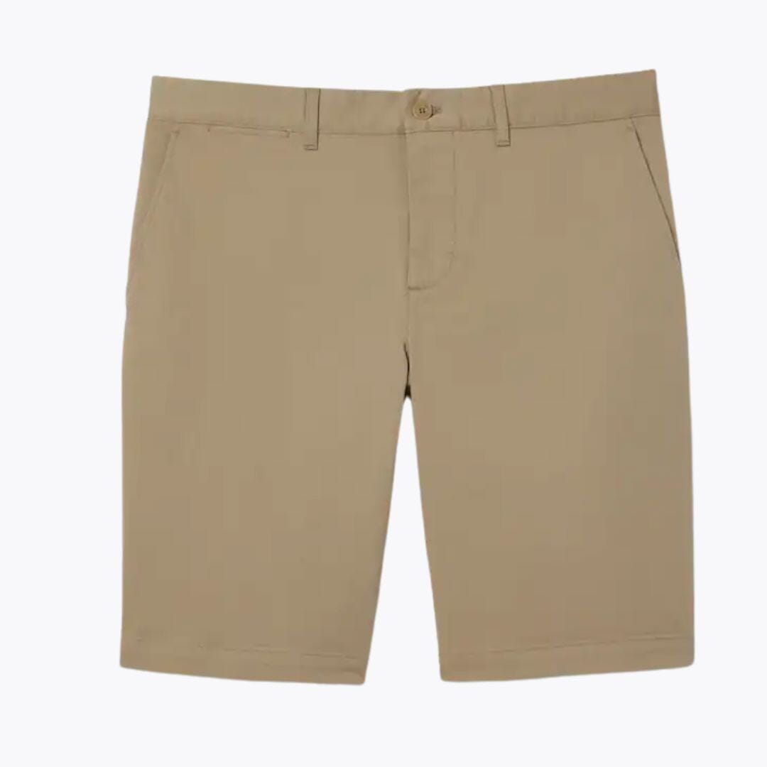 LC Slim Fit Stretch Cotton Chino Shorts Lacoste Adelstein Beige S 