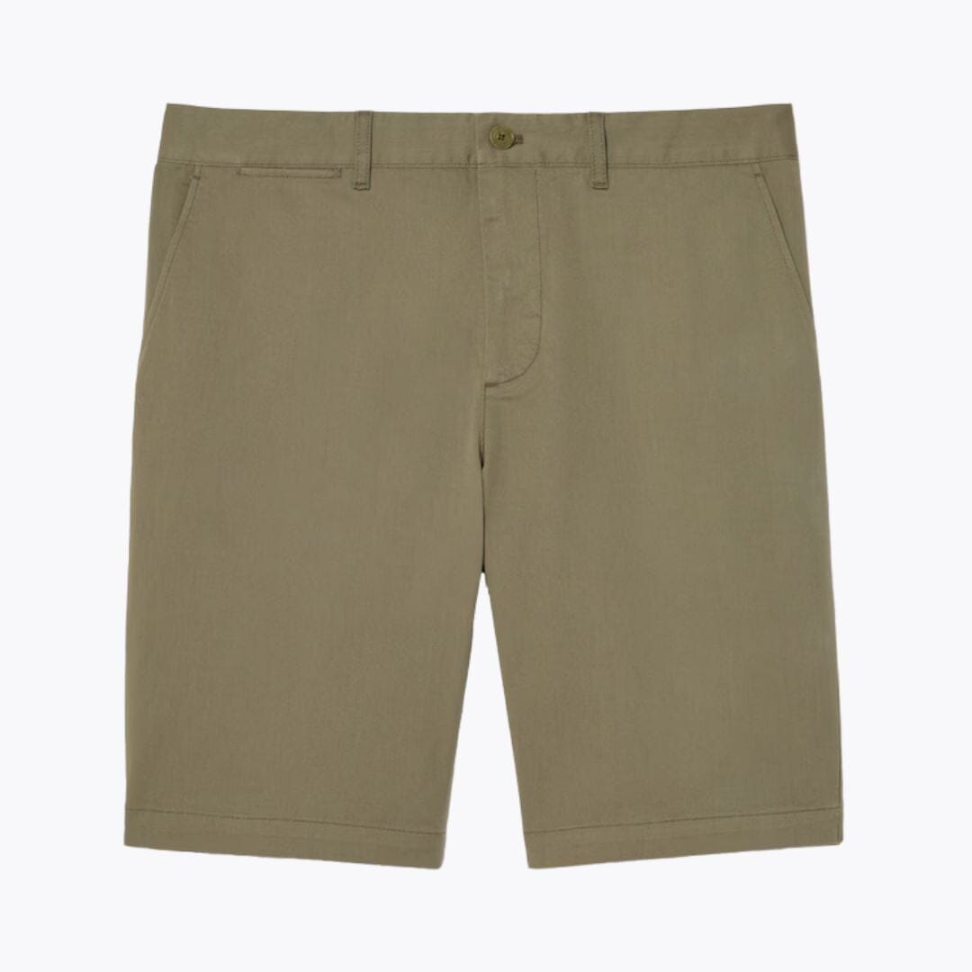 LC Slim Fit Stretch Cotton Chino Shorts Lacoste Adelstein Khaki green S 