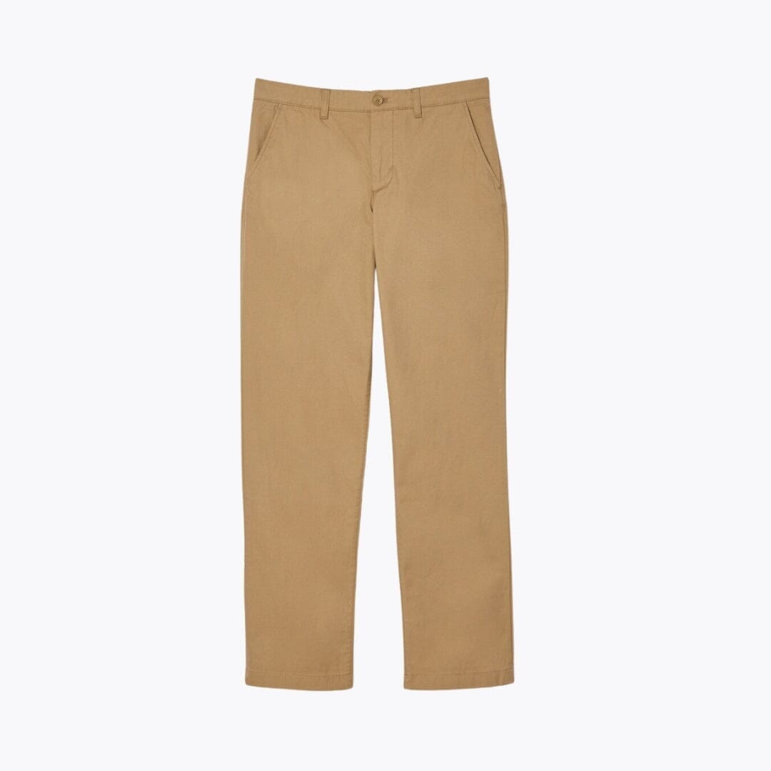LC Straight Fit Cotton Twill Pants Lacoste Adelstein Beige S 