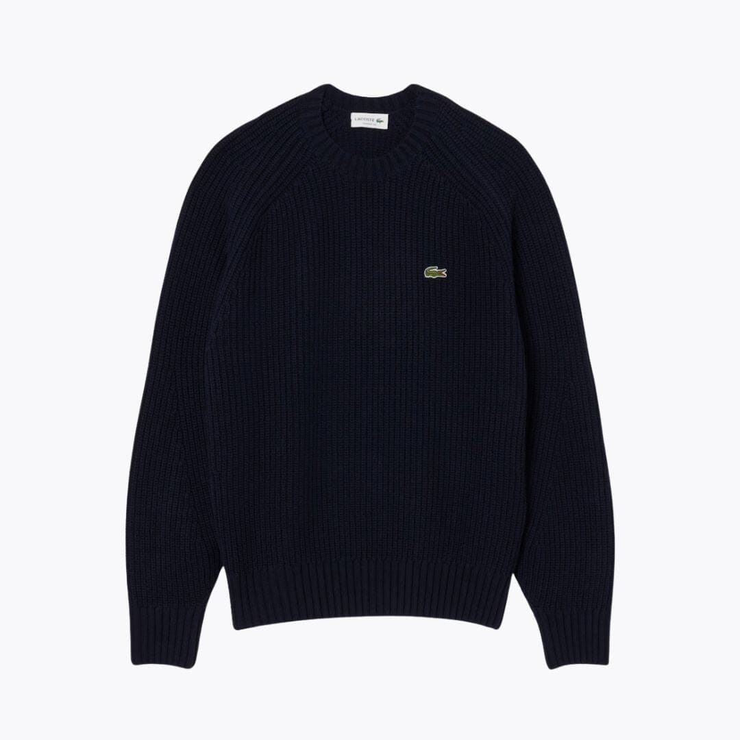 LC Thick Carded Wool Crew Neck Sweater Lacoste Adelstein Midnight blue S 