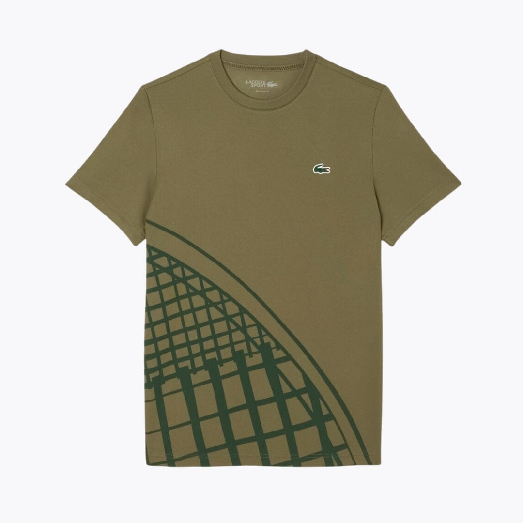 LC Ultra Dry Printed Tennis T-shirt Lacoste Adelstein Khaki green S 