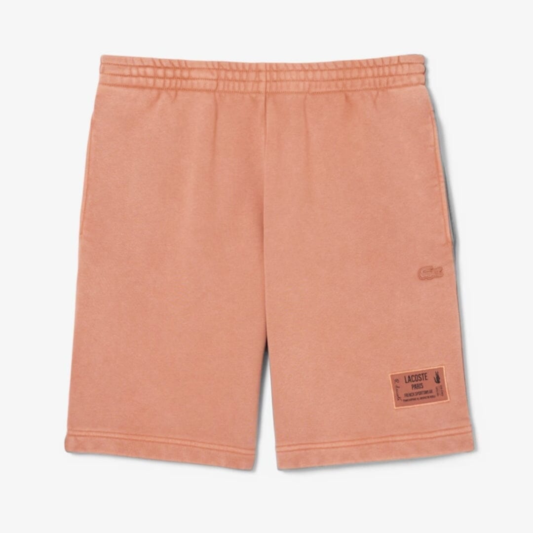 LC Washed Effect Cotton Fleece Shorts Lacoste Adelstein Terracota brown S 