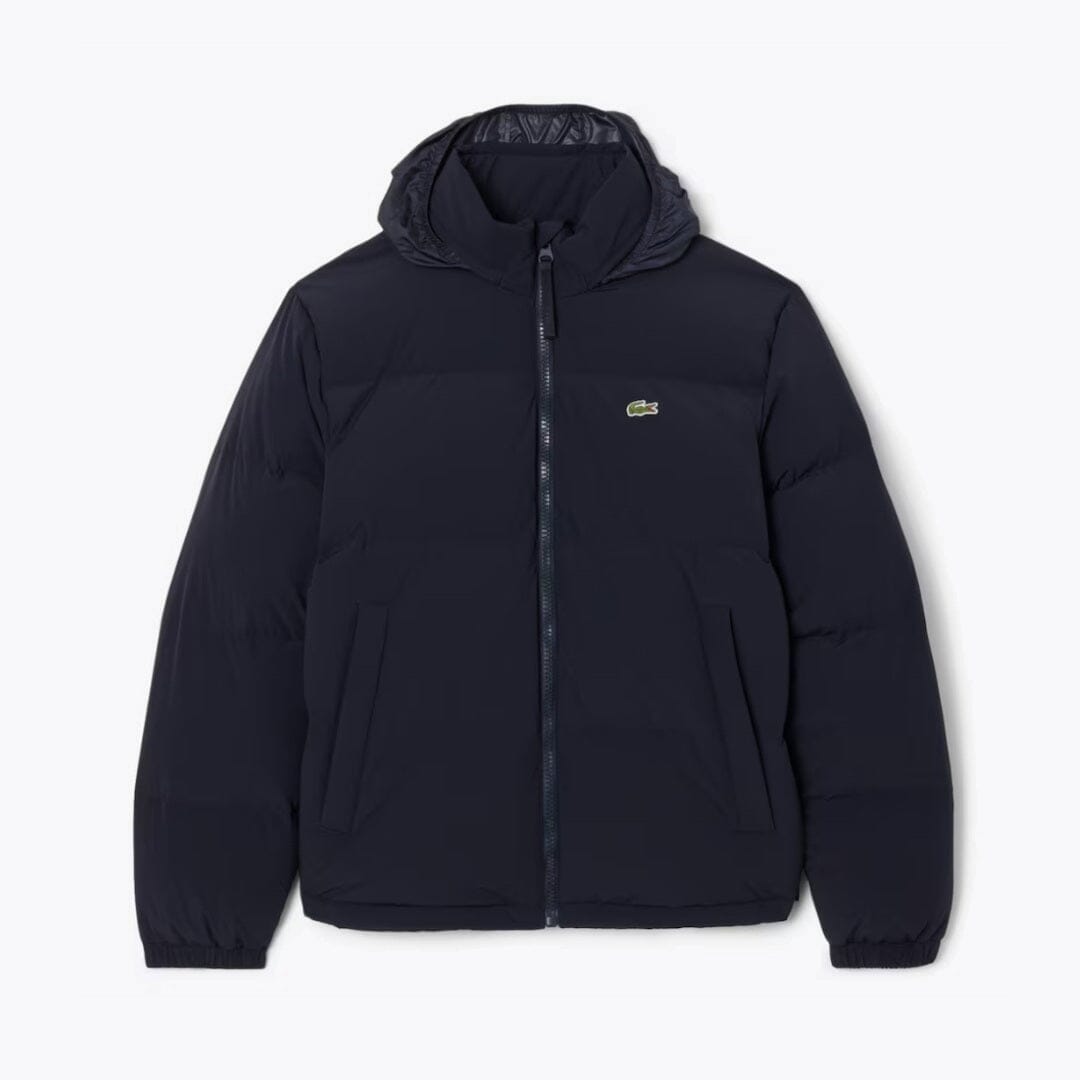 LC Water-Repellent Hooded Down Jacket Lacoste Adelstein Blue S 