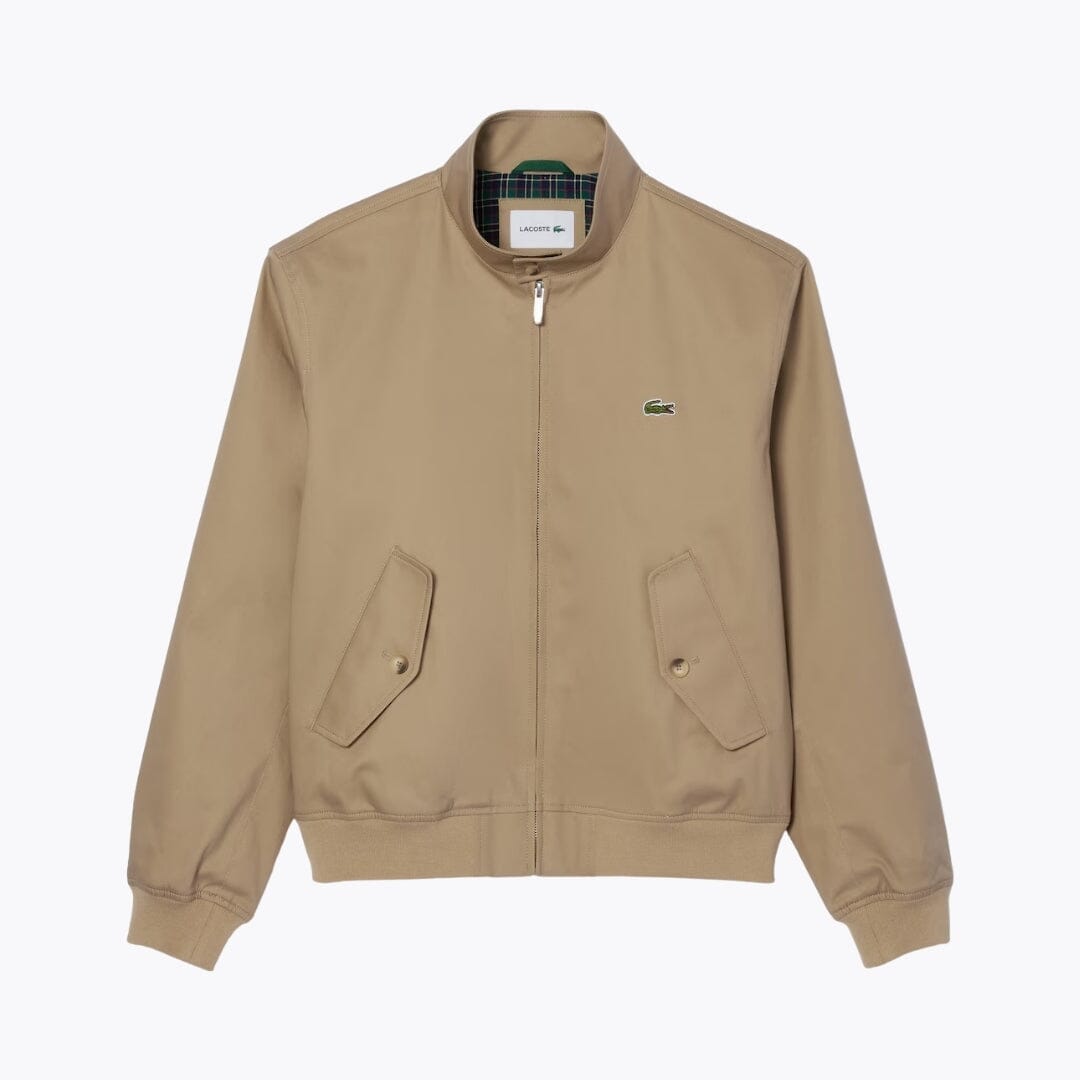 LC Water-Repellent Twill Harrington Jacket Lacoste Adelstein Beige S 