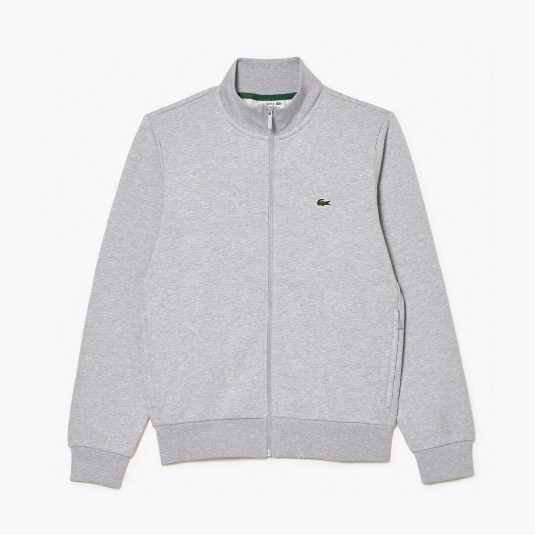 LC Zip-Up High Neck Fleece Sweatshirt Lacoste Adelstein Grey S 