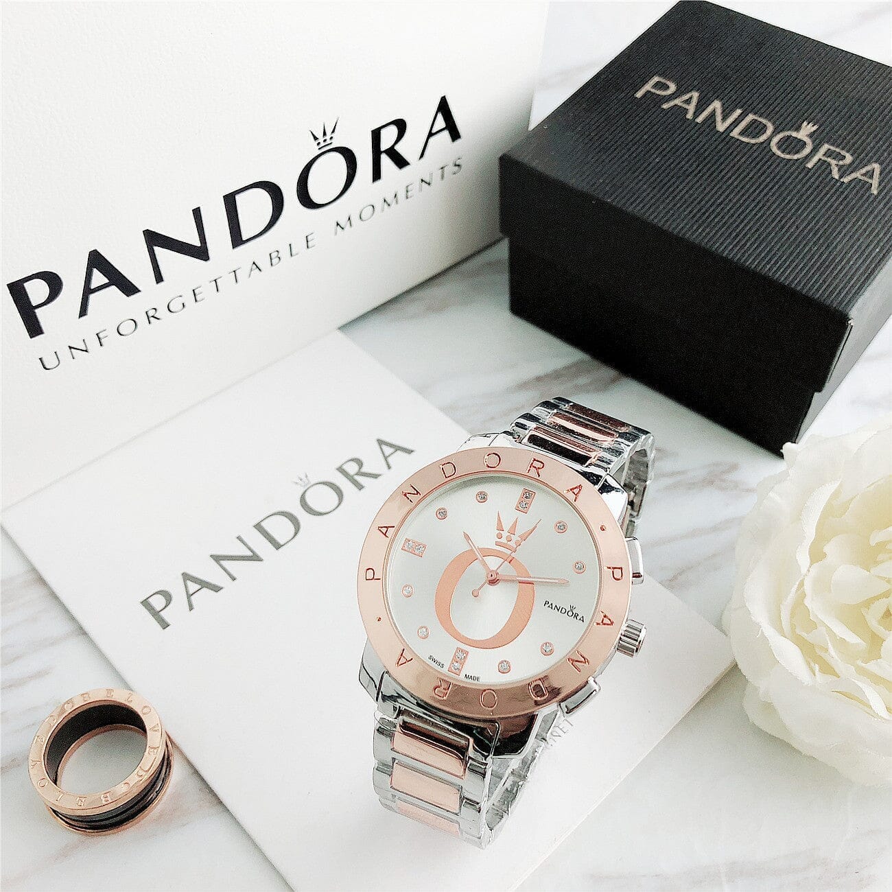 P A N D O R A Flyt Glamour Pandora Adelstein Rose White 