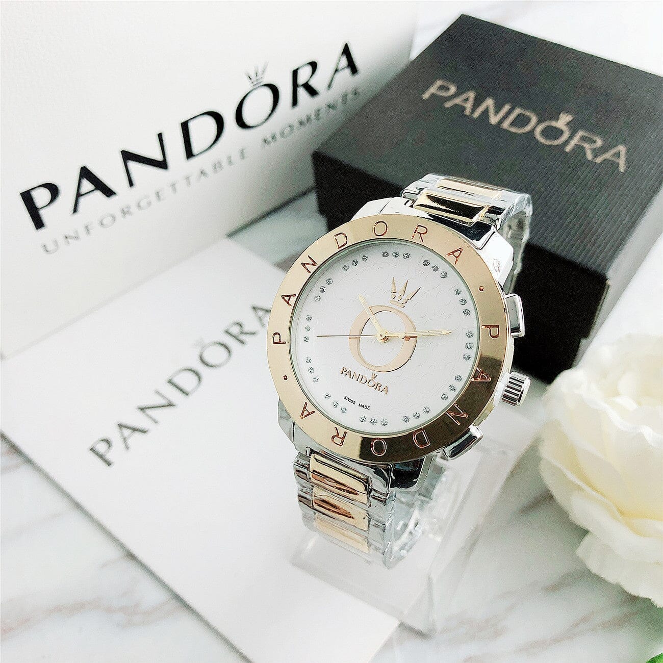P A N D O R A Valentine's Pandora Adelstein Gold White 