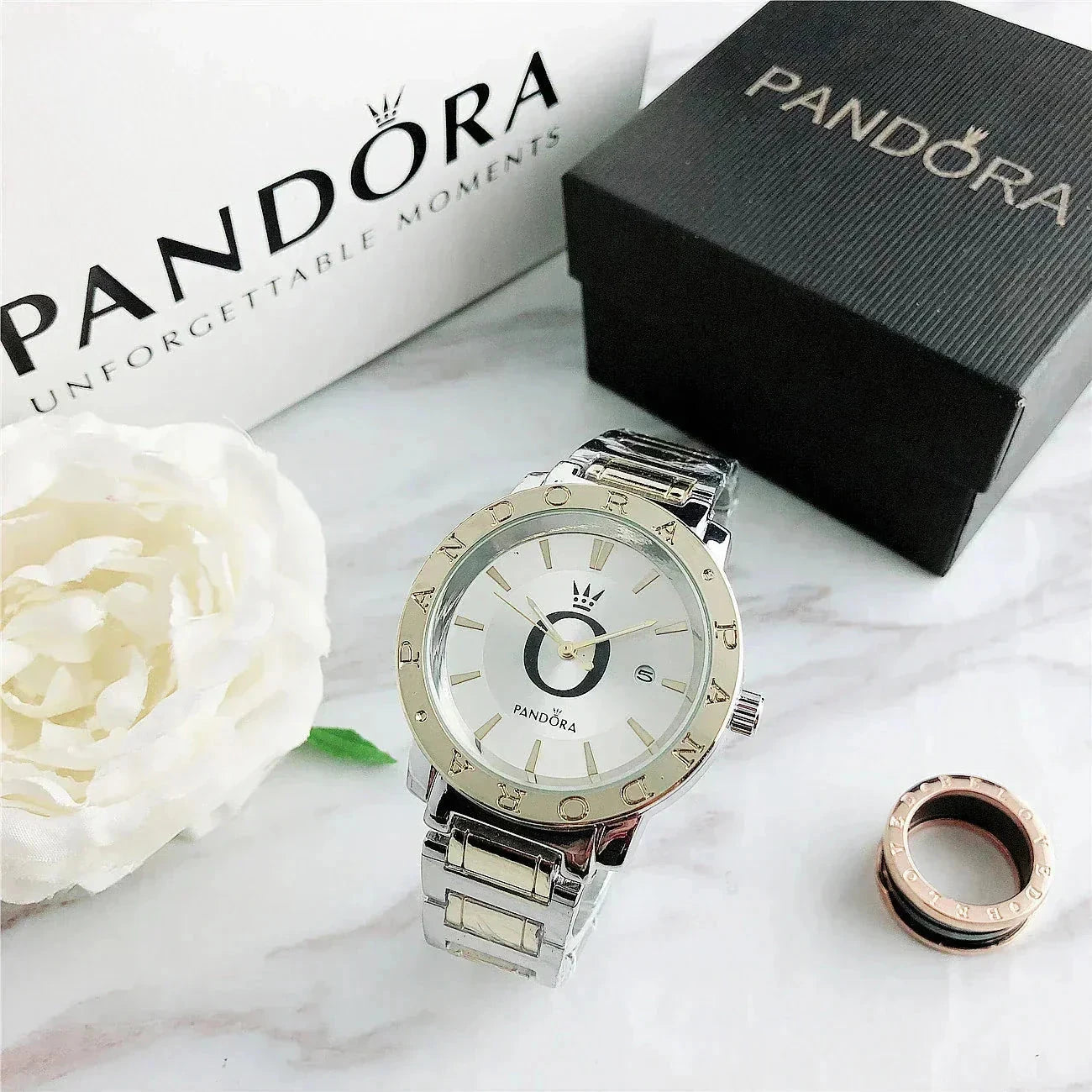 P A N D O R A Wristwatch Glamour Pandora Adelstein Gold White 