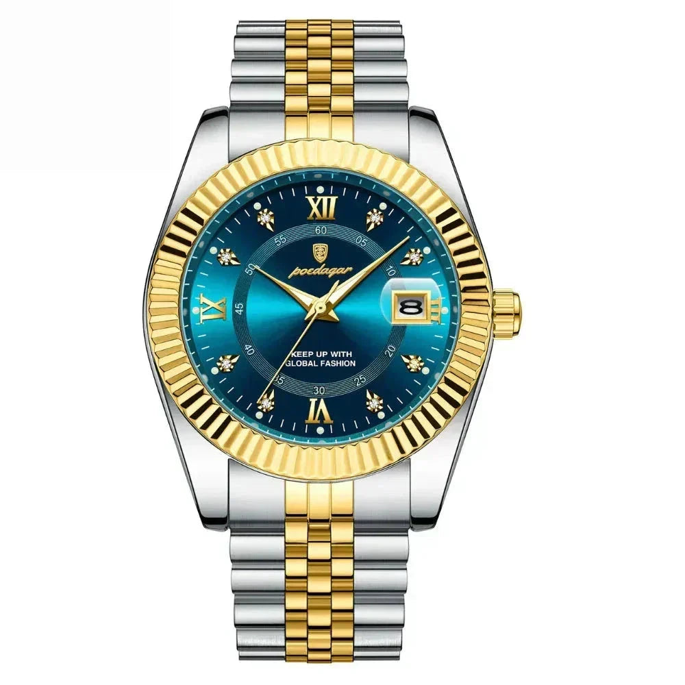 POEDAGAR GoldenStar - 40mm Watch | Water Resistant | Stainless Steel Poedagar Adelstein 