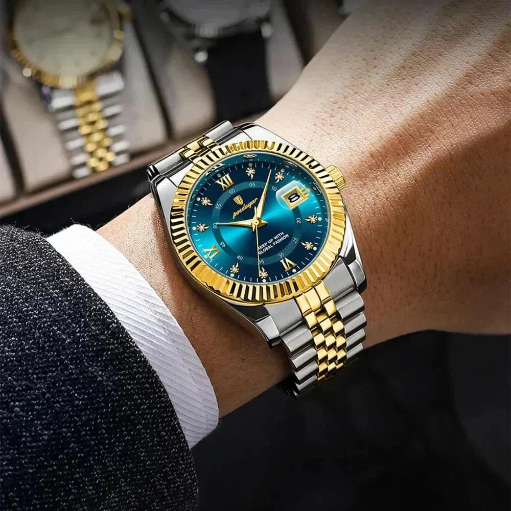 POEDAGAR GoldenStar - 40mm Watch | Water Resistant | Stainless Steel Poedagar Adelstein 