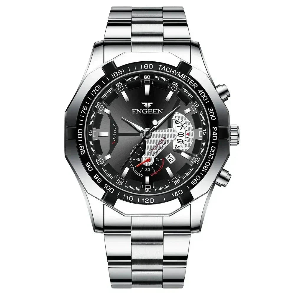 POEDAGAR Watch Engeen Poedagar Adelstein Silver Black 
