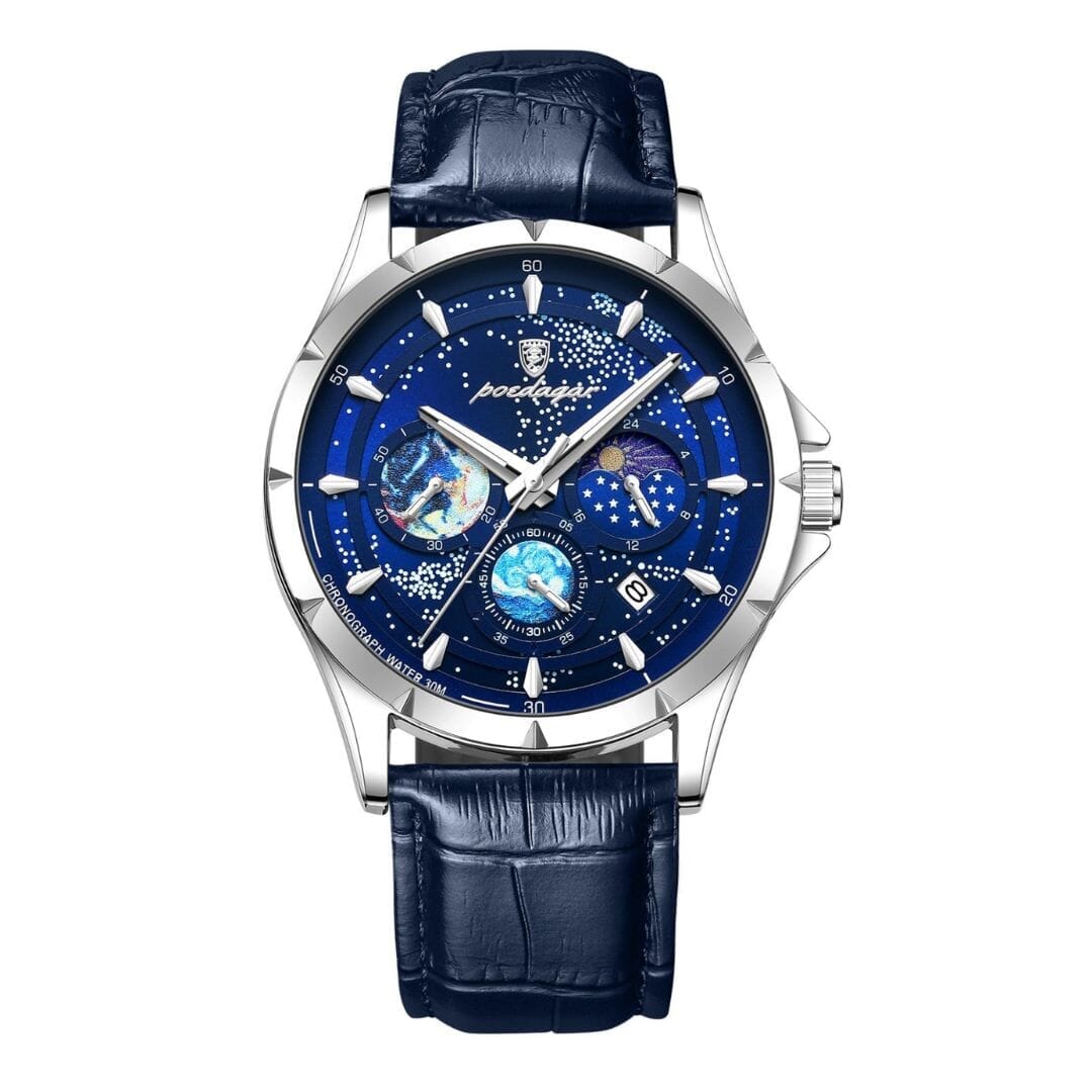 POEDAGAR Watch Space Poedagar Adelstein Silver Blue 