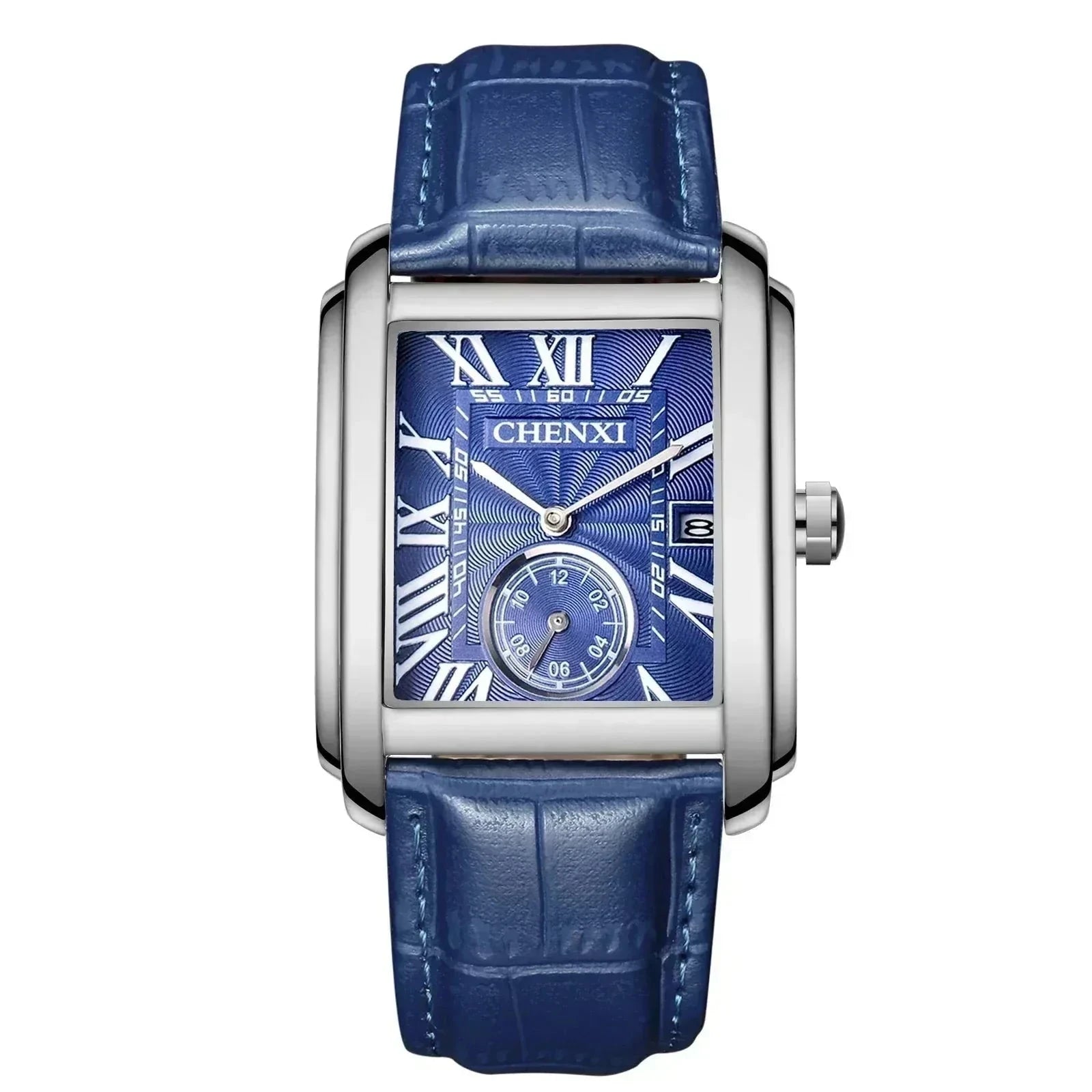 POEDAGAR Watch Vintage Pelle Poedagar Adelstein Blue Silver 