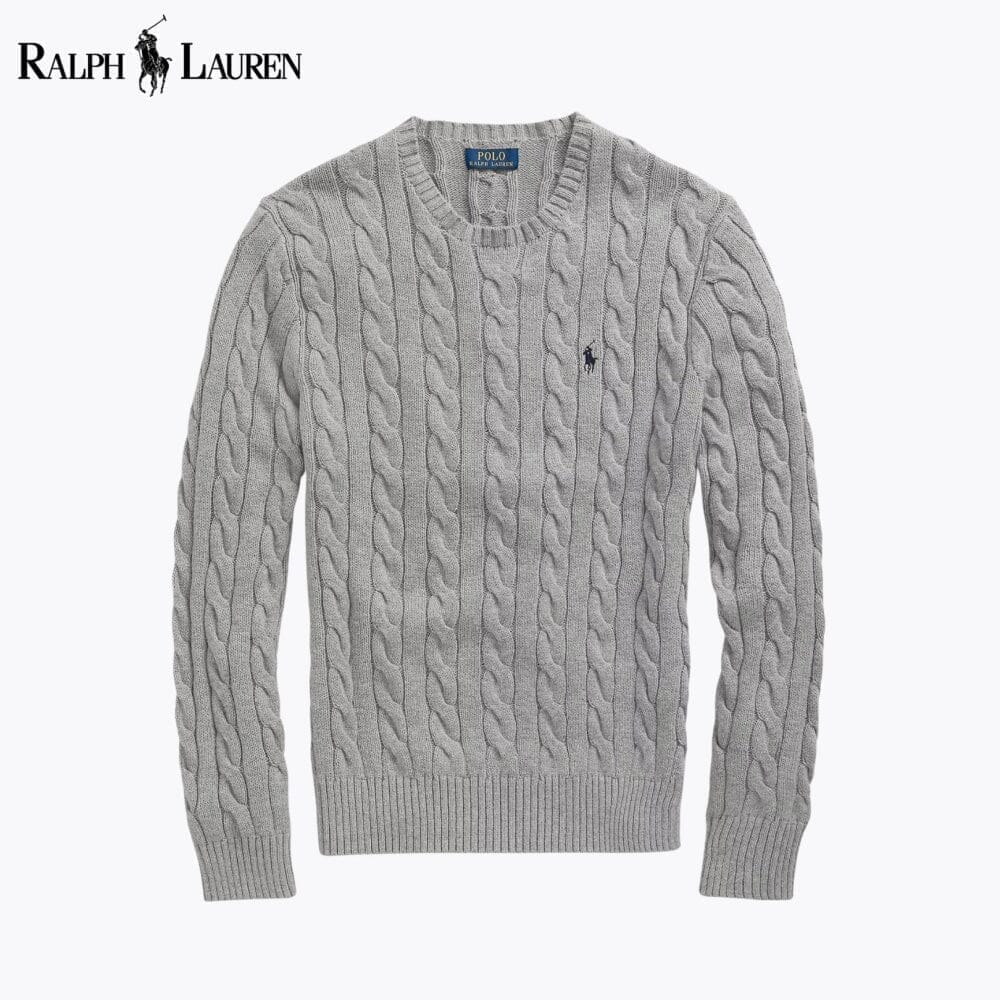 RL Cable-Knit Cotton Jumper Ralph Lauren Adelstein Grey S 