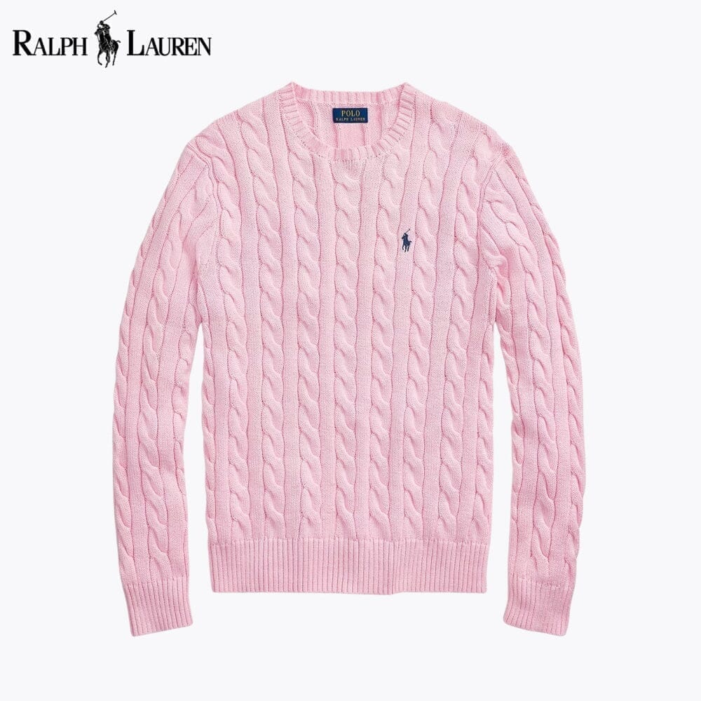 RL Cable-Knit Cotton Jumper Ralph Lauren Adelstein Pink S 