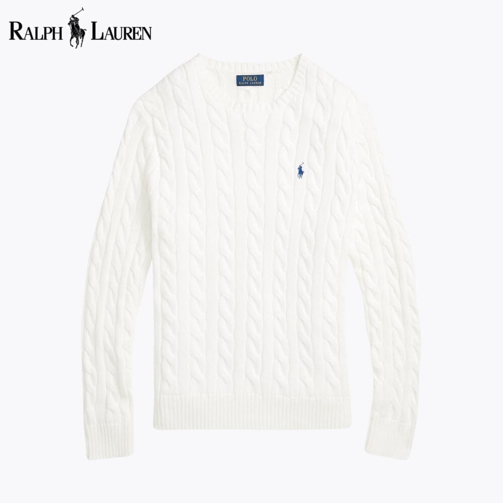 RL Cable-Knit Cotton Jumper Ralph Lauren Adelstein White S 