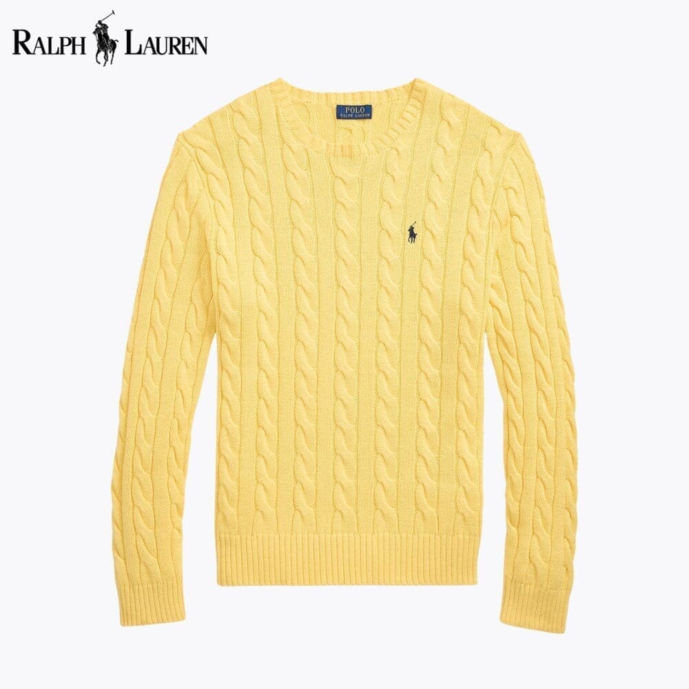 RL Cable-Knit Cotton Jumper Ralph Lauren Adelstein Yellow S 