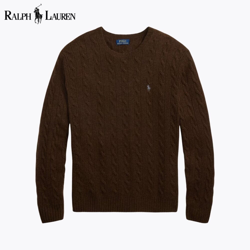 RL Cable-Knit Wool-Cashmere Jumper Ralph Lauren Adelstein Brown S 