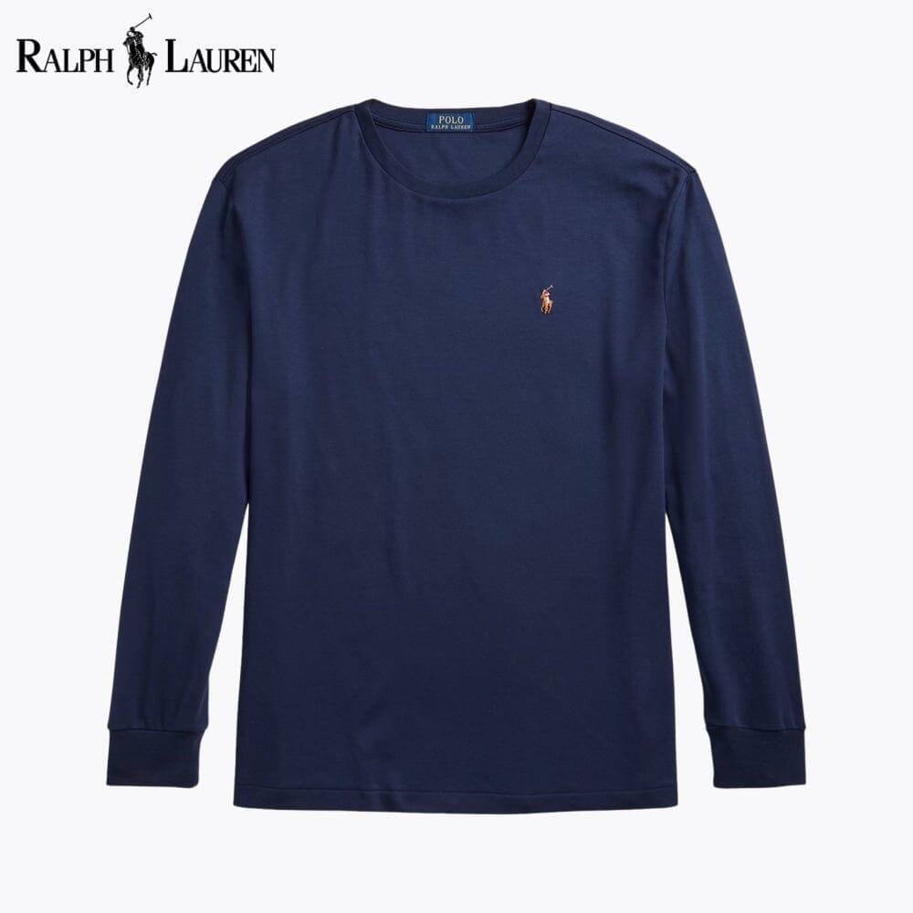RL Classic Fit Soft Cotton Crewneck T-Shirt Ralph Lauren Adelstein Blue Navy S 