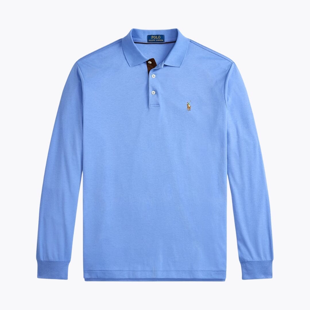 RL Classic Fit Soft Cotton Polo Shirt Ralph Lauren Adelstein Fall Blue S 