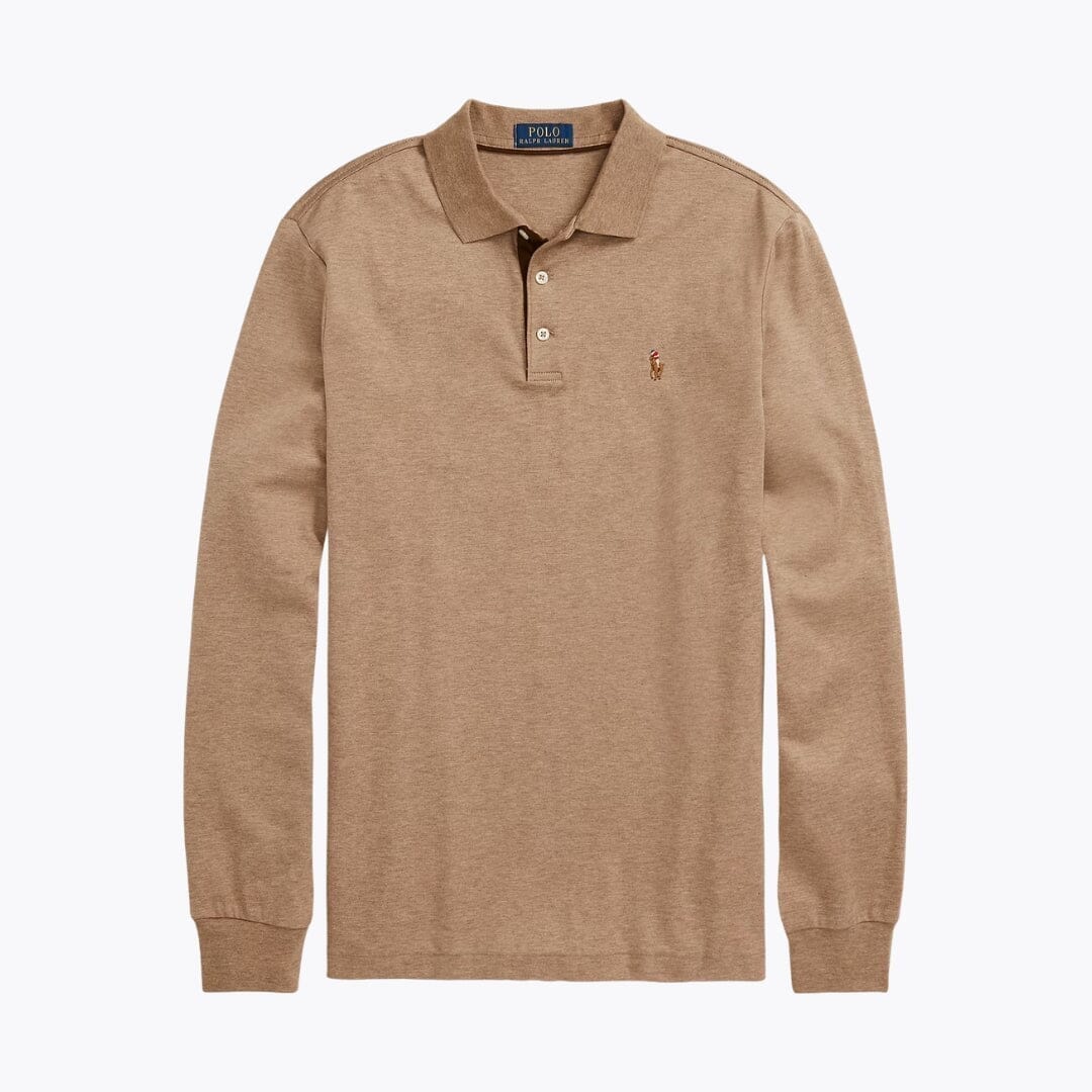 RL Classic Fit Soft Cotton Polo Shirt Ralph Lauren Adelstein Grey Cloud Heather S 