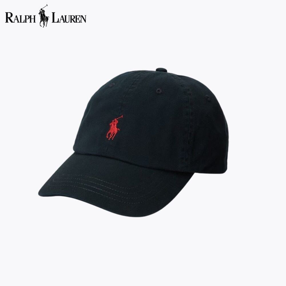 RL Cotton Chino Baseball Cap Ralph Lauren Adelstein Black 