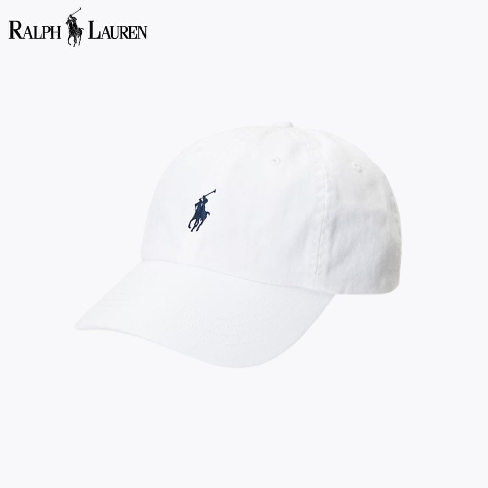 RL Cotton Chino Baseball Cap Ralph Lauren Adelstein White 