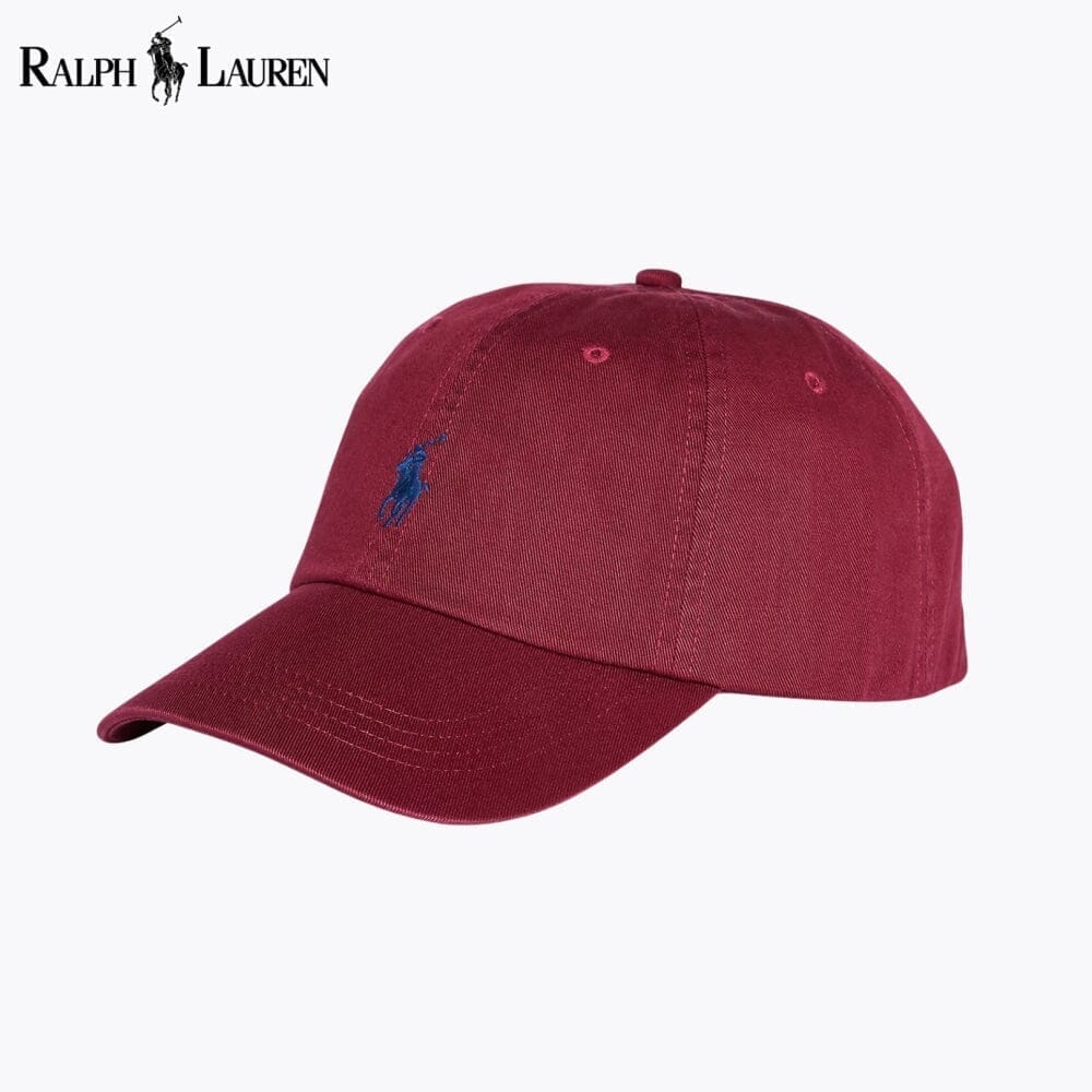 RL Cotton Chino Baseball Cap Ralph Lauren Adelstein Wine 