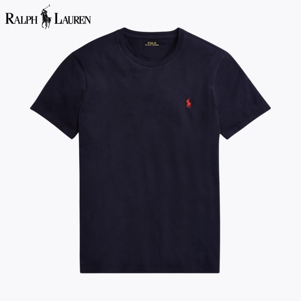 RL Custom Slim Fit Jersey Crewneck T-Shirt Ralph Lauren Adelstein Blue Navy S 