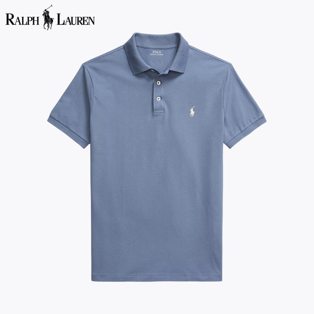 RL Custom Slim Fit Stretch Mesh Polo Shirt Ralph Lauren Adelstein Blue S 