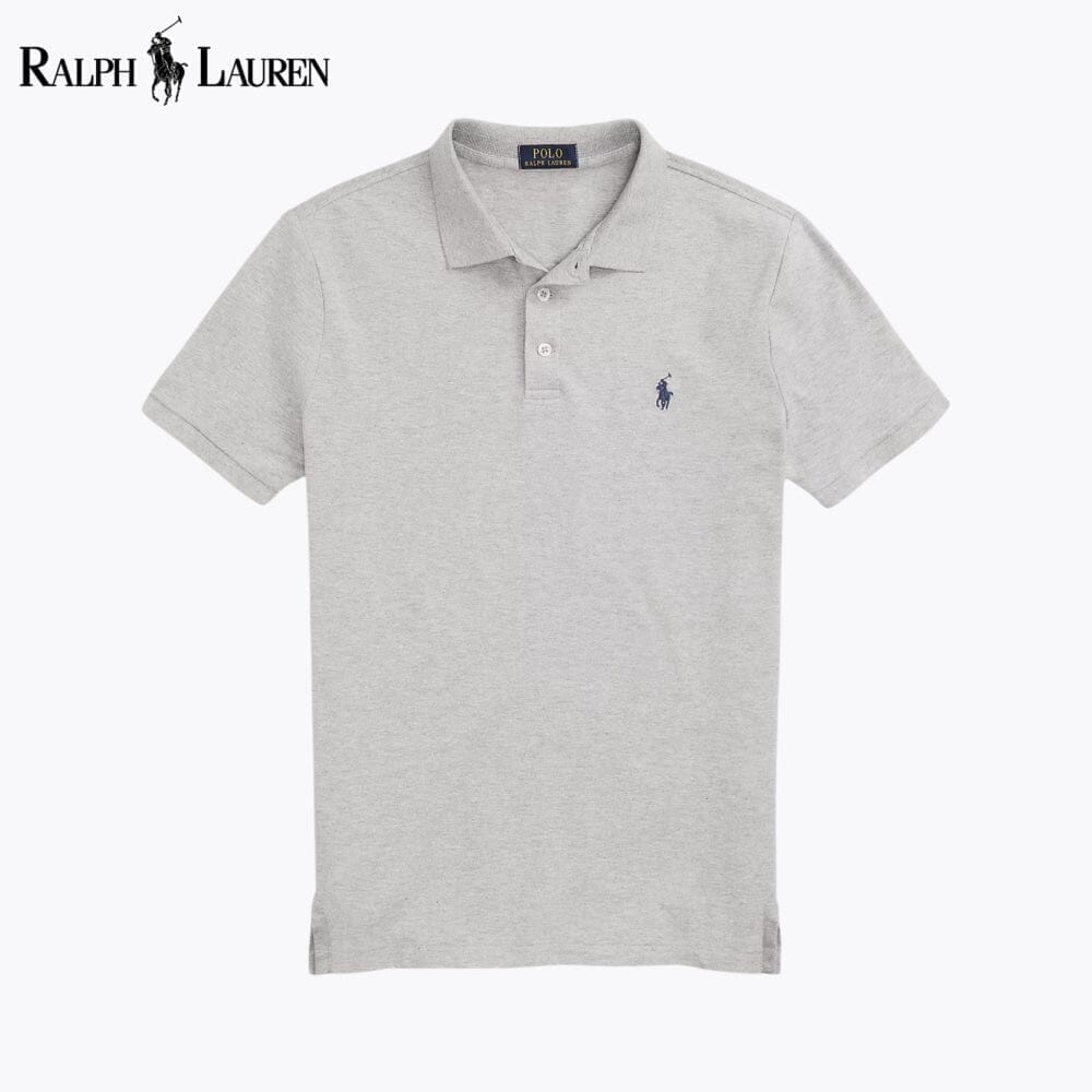 RL Custom Slim Fit Stretch Mesh Polo Shirt Ralph Lauren Adelstein Gray S 